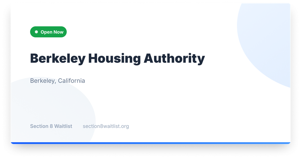 Berkeley Housing Authority - Waiting List Status | Section 8 Waitlist