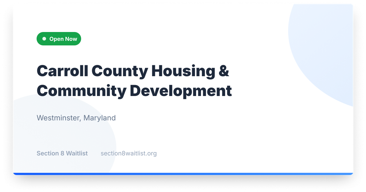 Carroll County Housing & Community Development - Waiting List Status ...