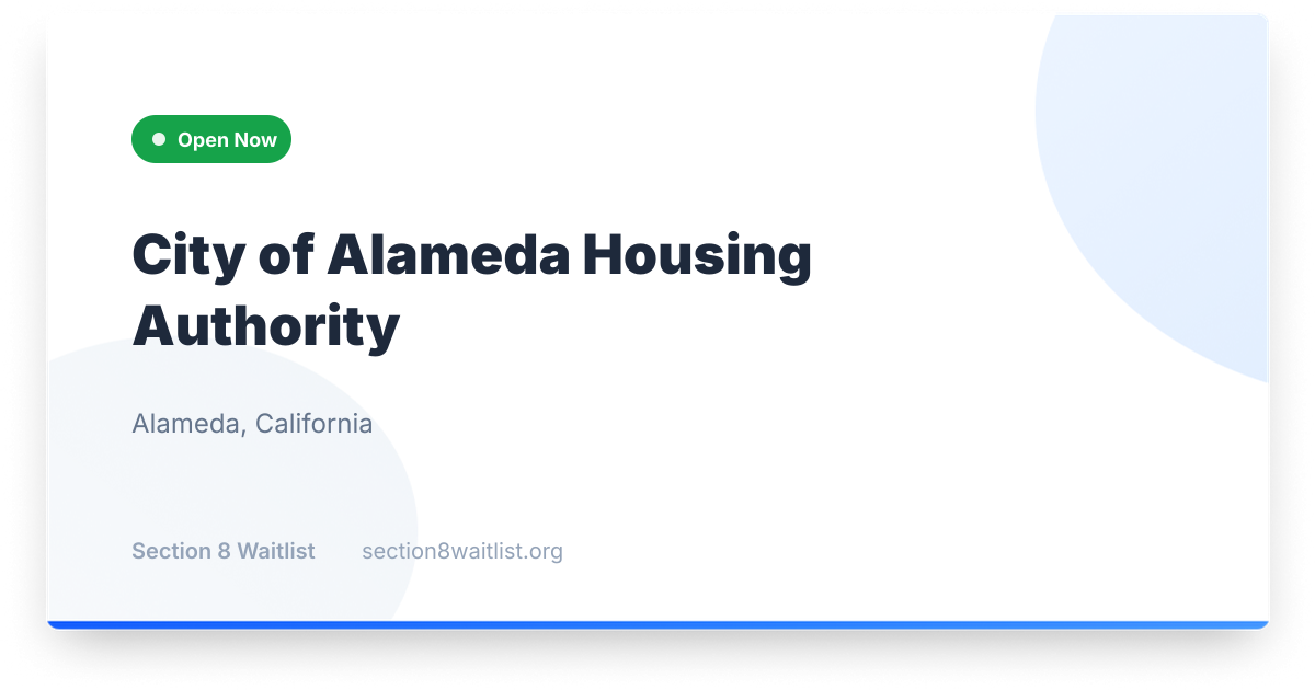 City of Alameda Housing Authority - Waiting List Status | Section 8 ...