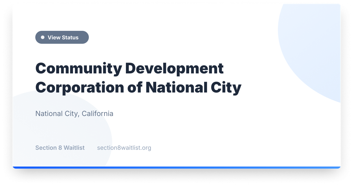 Community Development Corporation of National City - Waiting List ...