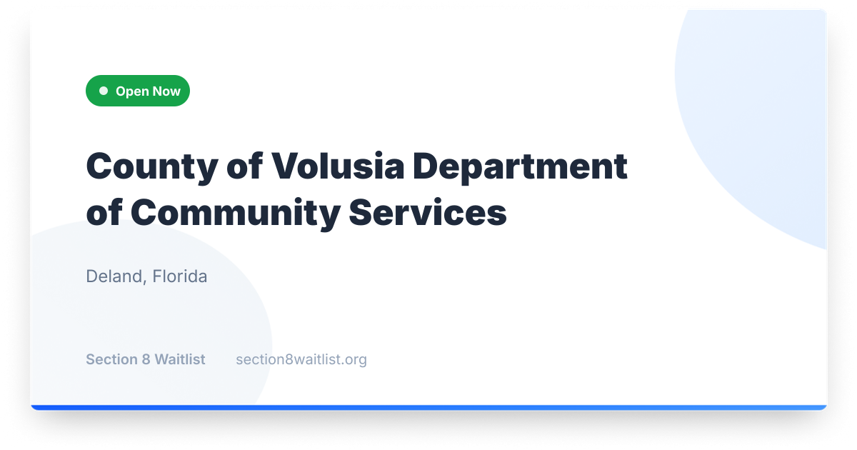 County of Volusia Department of Community Services - Waiting List ...