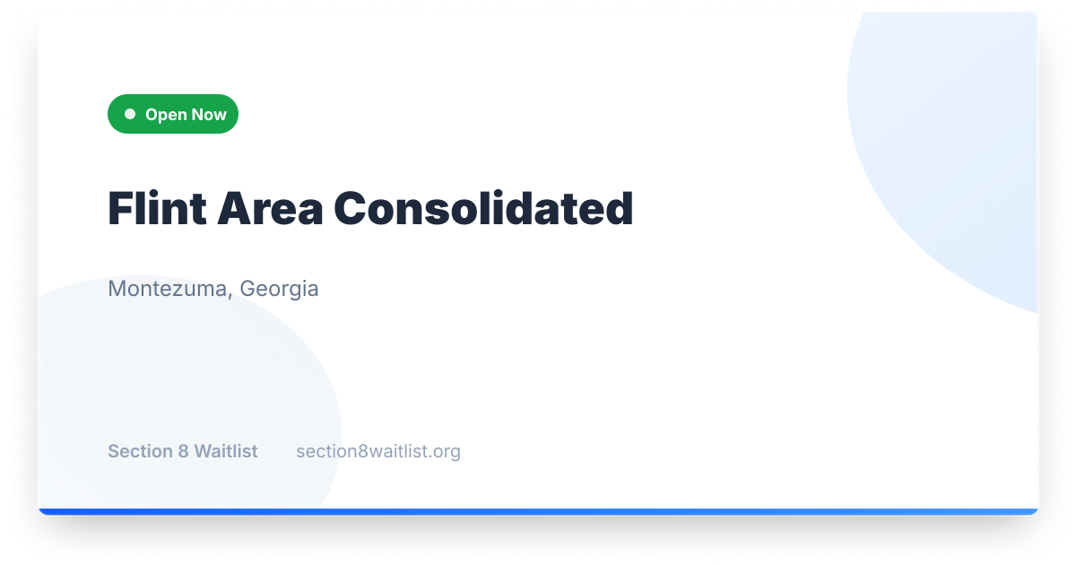 Flint Area Consolidated - Waiting List Status | Section 8 Waitlist