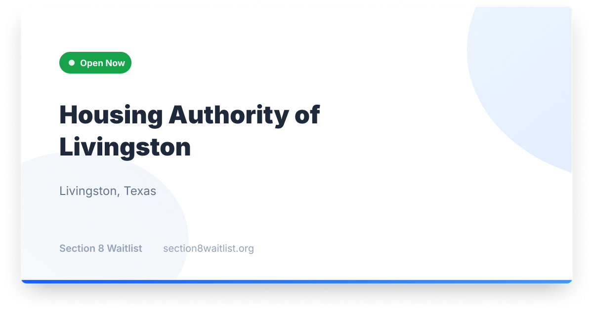 Housing Authority of Livingston - Waiting List Status | Section 8 Waitlist