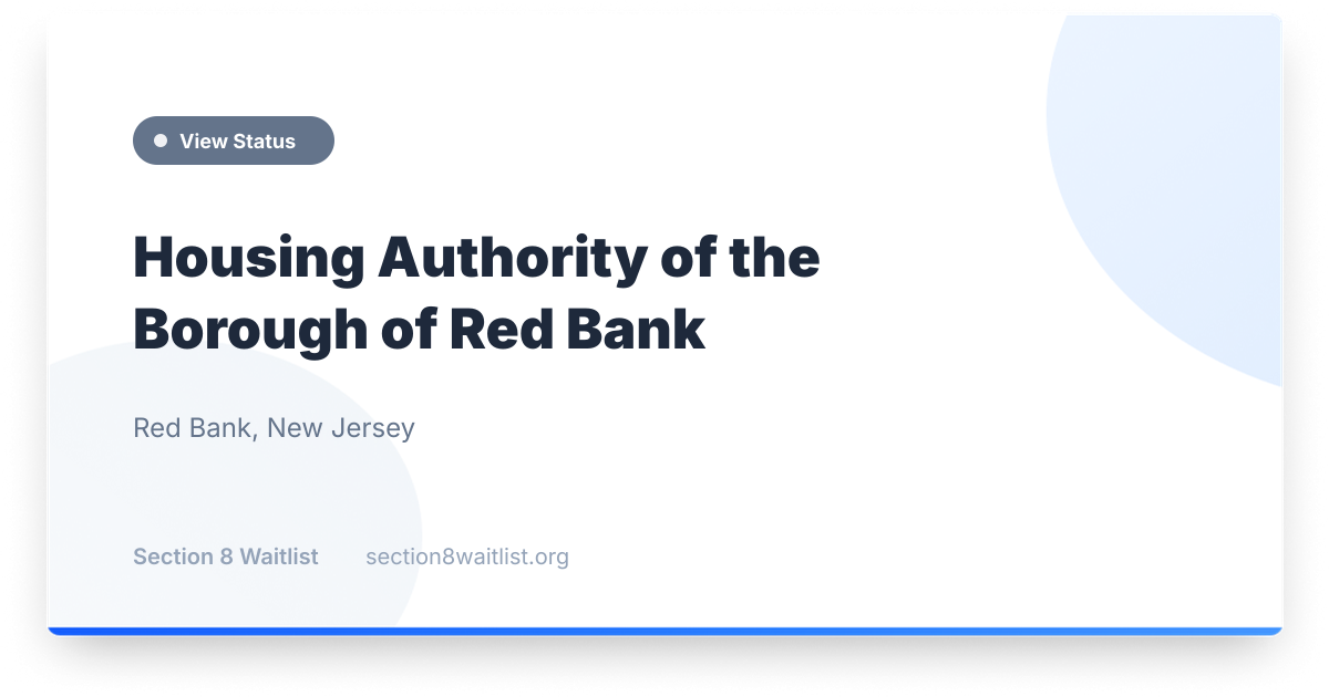 Housing Authority of the Borough of Red Bank - Waiting List Status ...