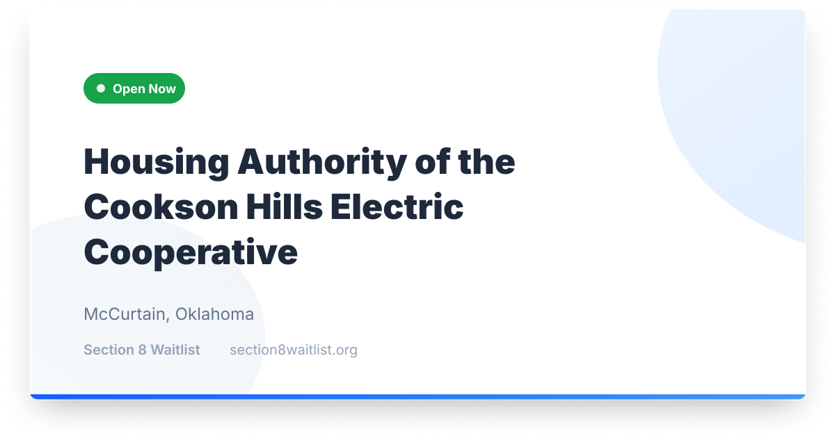 Housing Authority of the Cookson Hills Electric Cooperative - Waiting ...