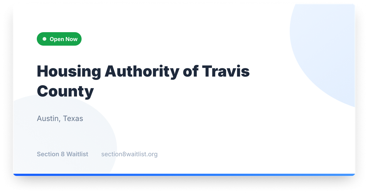 Housing Authority of Travis County - Waiting List Status | Section 8 ...