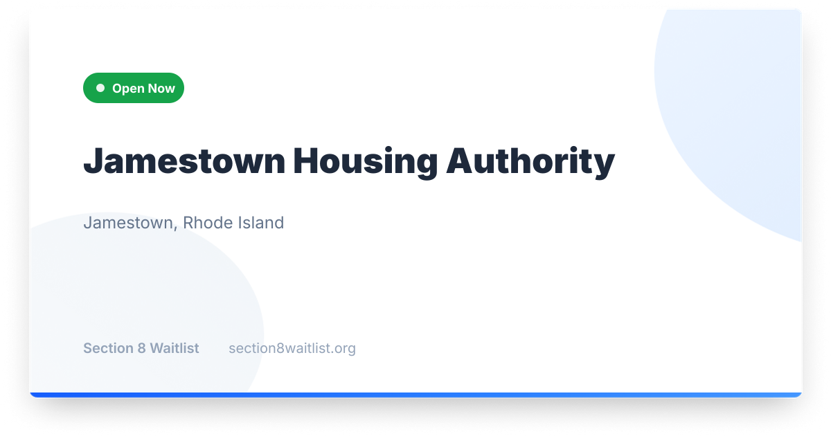 Jamestown Housing Authority - Waiting List Status | Section 8 Waitlist