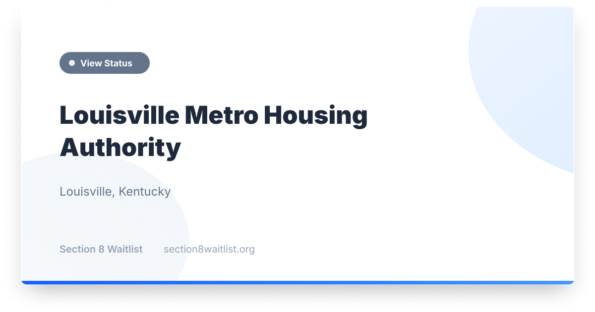Louisville Metro Housing Authority Portal Login Section 8