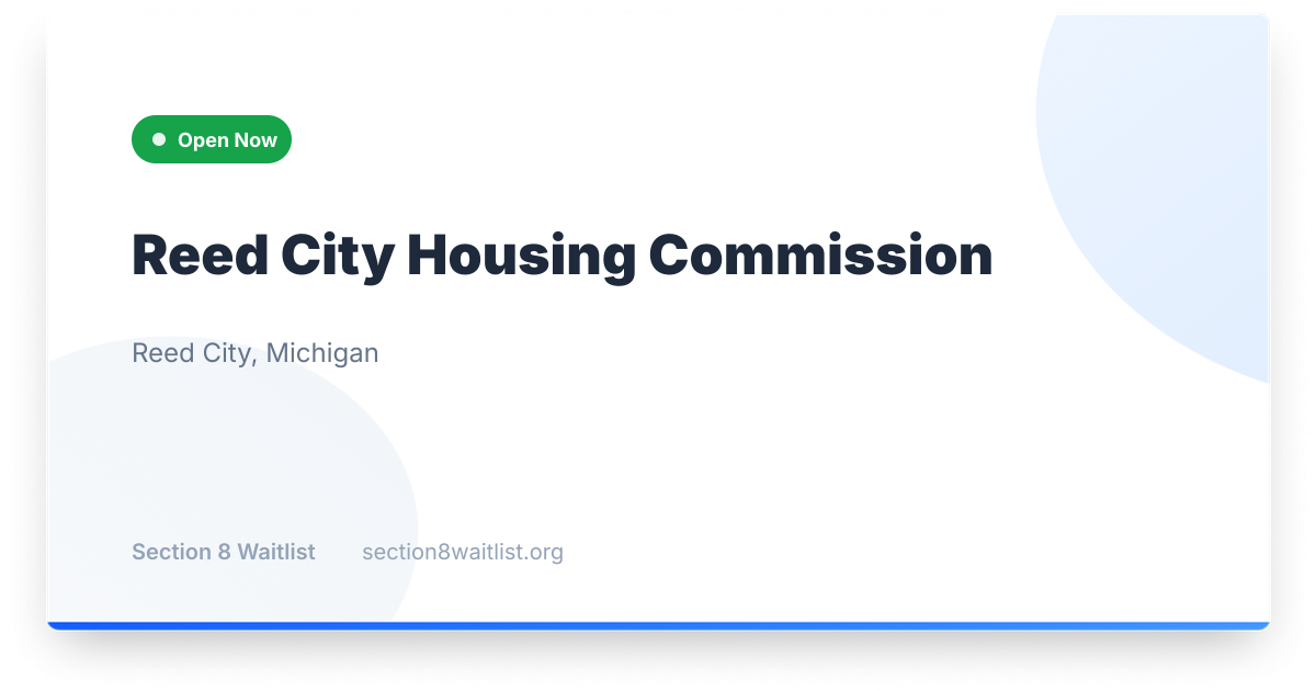 Ha Reed Reed City Housing Commission - Waiting List Status | Section 8 Waitlist