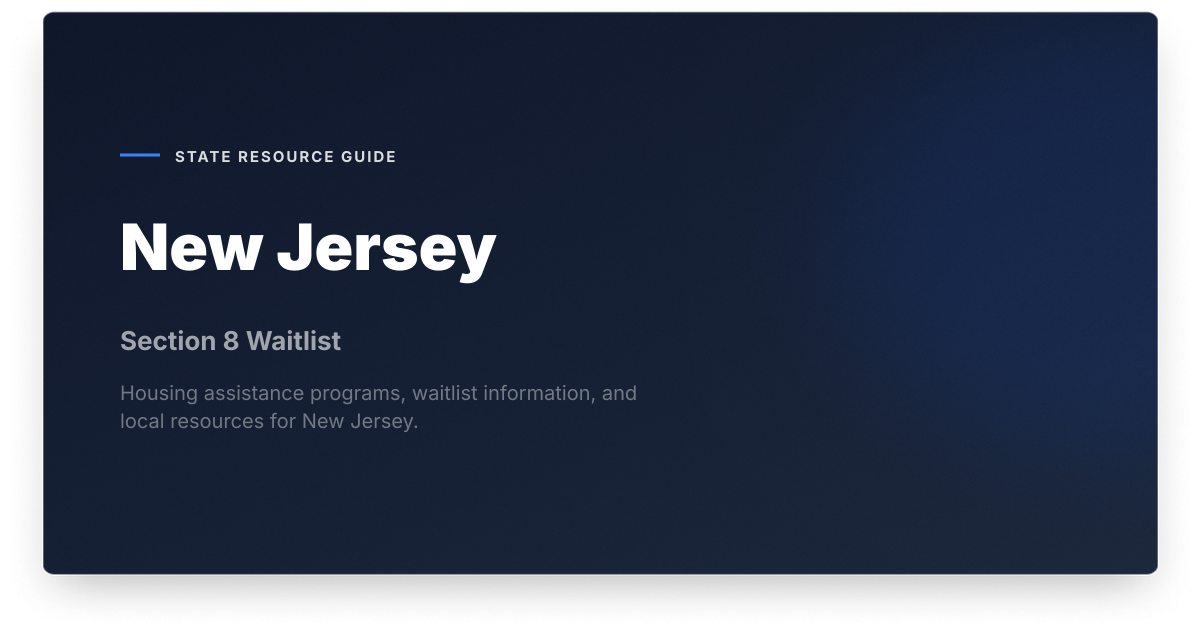 New Jersey - Section 8 & Public Housing Waiting Lists | Section 8 Waitlist