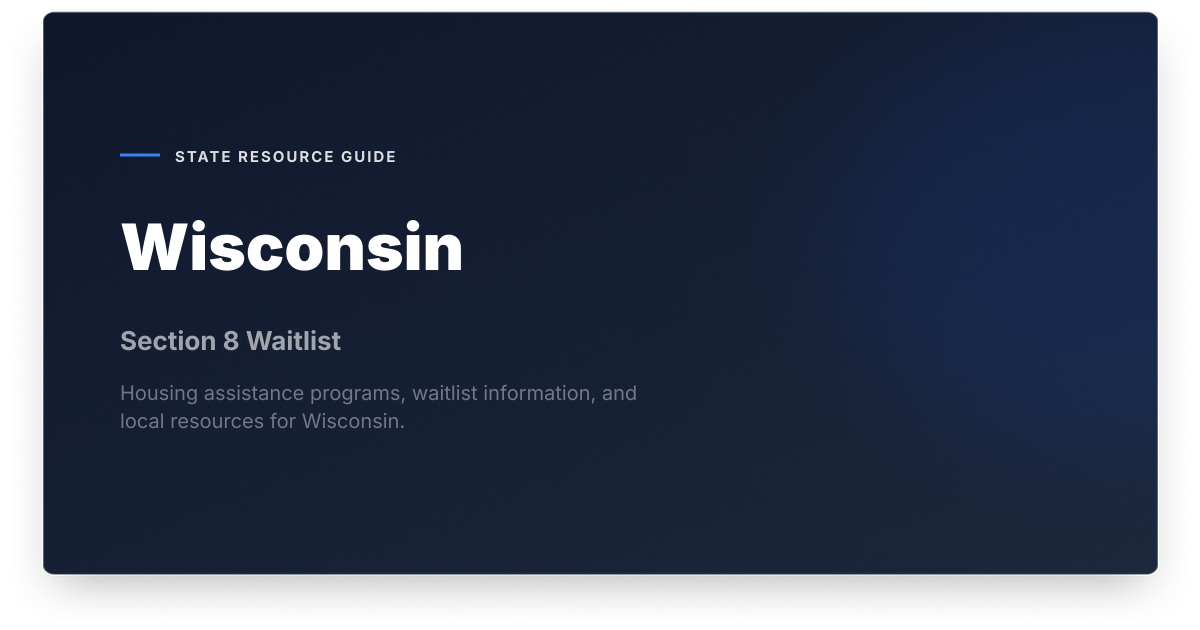 Wisconsin - Section 8 & Public Housing Waiting Lists | Section 8 Waitlist